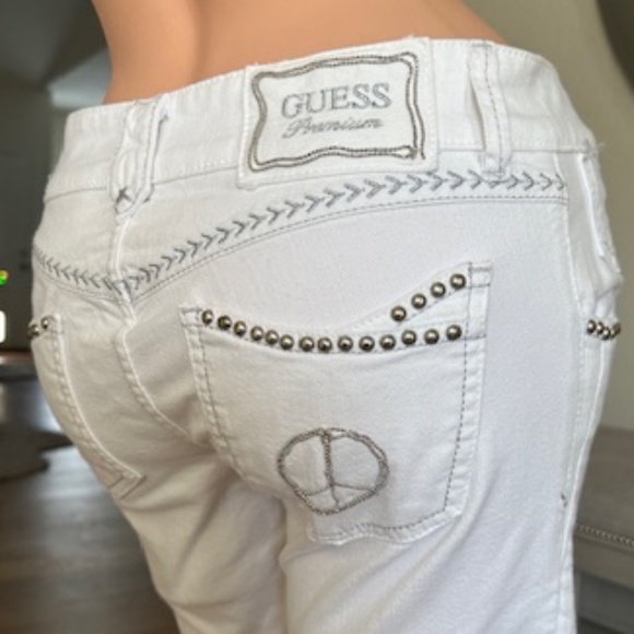 Guess premium daredevil skinny jeans size 27 WHITE - Picture 1 of 14